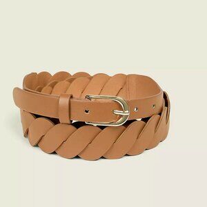Lane Bryant Braided Faux-Leather Belt, Cognac. Size 22-24